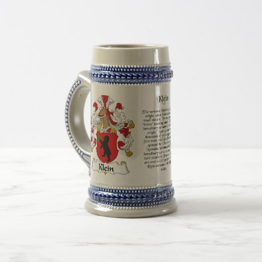 Klein Familienwappen Stein Bierglas (Vorderseite Links)