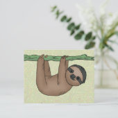 Klein Faultier Postkarte (Stehend Vorderseite)