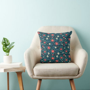klein Gedruckte Blume Modernes Kissen