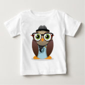 Klein Gedrucktes der Hipster-Eule Baby T-shirt (Vorderseite)