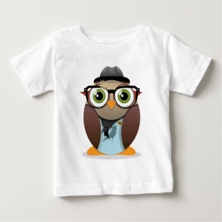 Klein Gedrucktes der Hipster-Eule Baby T-shirt