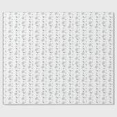 Klein gedrucktschwarzes, Weiß, graues Häschen Geschenkpapier (Flach)