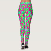 Klein gemustert in Rosa, grün und Zitrone Leggings (Rückseite)