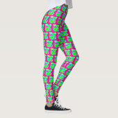 Klein gemustert in Rosa, grün und Zitrone Leggings (Rechts)