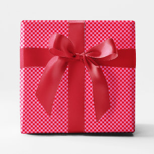 Klein kariert in Rot und Pink Geschenkpapier