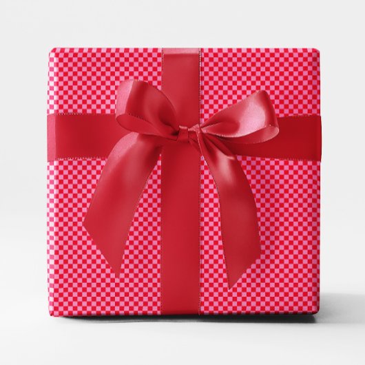 Klein kariert in Rot und Pink Geschenkpapier