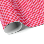 Klein kariert in Rot und Pink Geschenkpapier (Rolleneckpunkt)