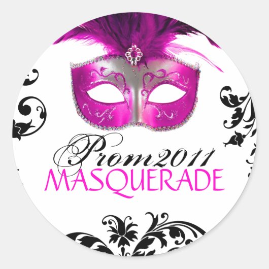 Klein - klassischer Masquerade-Aufkleber Runder Aufkleber (Vorderseite)