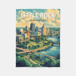 Klein Little Rock Arkansas Reise Kunst Vintage Fleecedecke