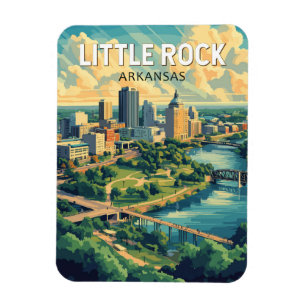 Klein Little Rock Arkansas Reise Kunst Vintage Magnet