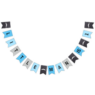 "KLEIN MAN IST 1" - ERSTER GEBURTSTAG - blau Wimpelkette