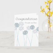 Klein mit Umschlag - Herzlichen Glückwunsch neue Z Karte (Gelbe Blume)