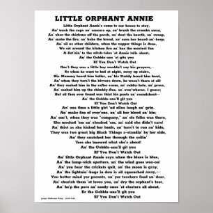 KLEIN ORPHANT ANNIE POEM POSTER