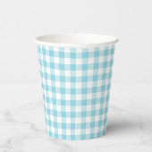 Klein Robin-Ei Blau-Weiß Gingham Pappbecher (Rechts)