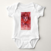KLEIN ROT CLOWN BABY STRAMPLER (Vorderseite)