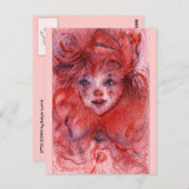KLEIN ROT CLOWN POSTKARTE (Vorne/Hinten)