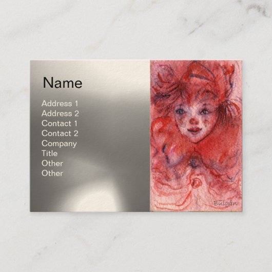 KLEIN ROT CLOWN VISITENKARTE (Vorderseite)