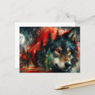 Klein Rot ist der Wolf Postkarte