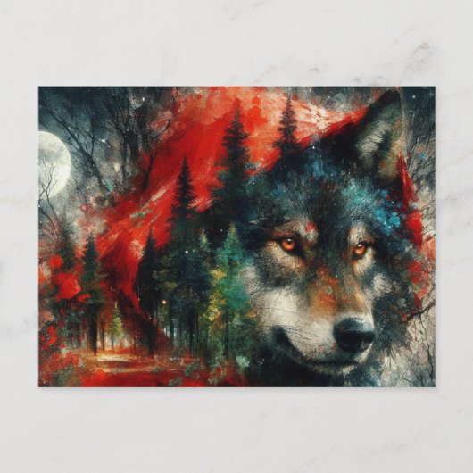 Klein Rot ist der Wolf Postkarte (Vorderseite)