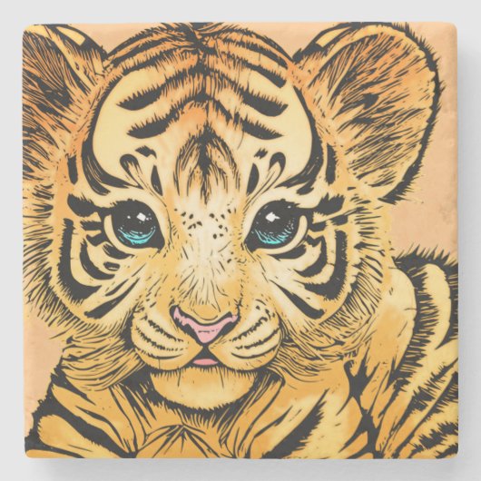 KLEIN TIGER STEINUNTERSETZER (Vorderseite)