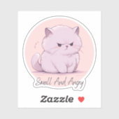 Klein und wütend - Niedliches Katzendesign Aufkleber (Blatt)