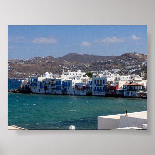 Klein Venedig in Mykonos Poster (Vorne)