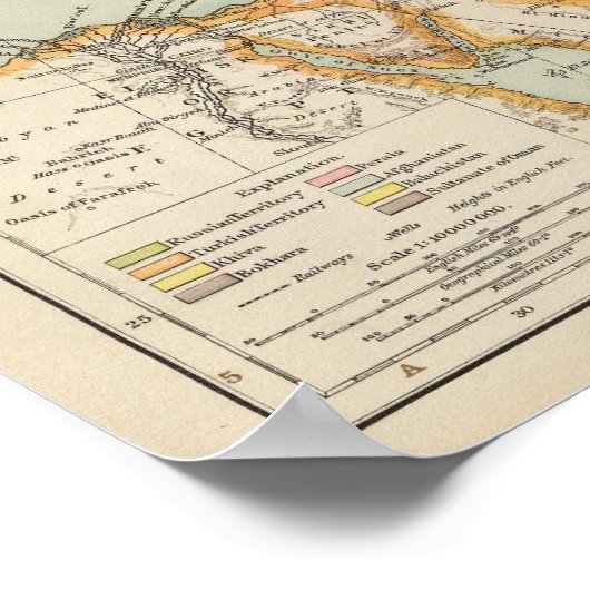 Kleinasien, Persien Poster (Ecke)