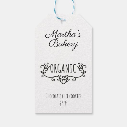 Kleinbäckerei Bio Lebensmittelpreis Geschenkanhänger (Rückseite)