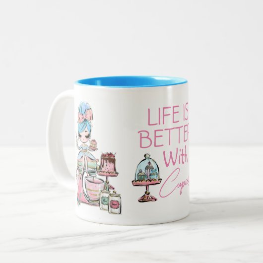 Kleinbäckerei, Kuchen Zweifarbige Tasse (Vorderseite Links)