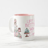 Kleinbäckerei, Kuchen Zweifarbige Tasse (Vorderseite Links)