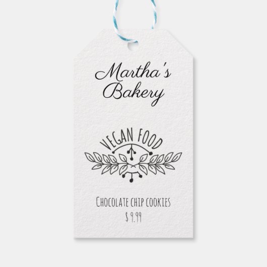 Kleinbäckerei veganer Lebensmittelpreis Geschenkanhänger (Rückseite)