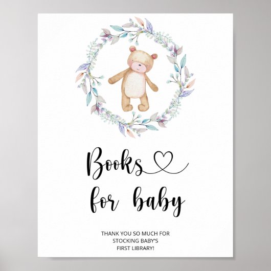 Kleinbär in Wasserfarbe, Bücher für das Baby Poster (Vorne)