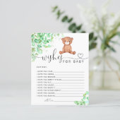 Kleinbärenwünsche für die Babykarte (Stehend Vorderseite)