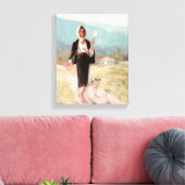 Kleinbauerin mit Distaff von Nicolae Grigorescu Leinwanddruck (Insitu (Wohnzimmer))