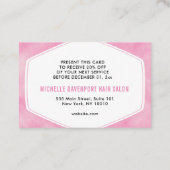 Kleinbetrieb des Glitzer fördernd Rabattkarte (Rückseite)