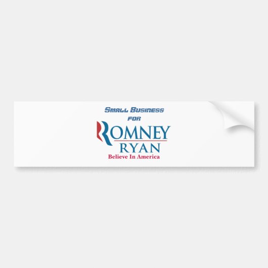 Kleinbetrieb für Romney Ryan Autoaufkleber (Vorne)