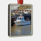 Kleinboot Silbernes Ornament (Rechts)