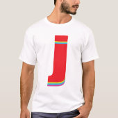 Kleinbuchstabe J Monogram Offset Rainbow T-Shirt (Vorderseite)