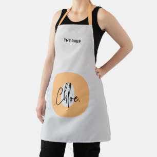 Kleinbuchstabe Orange Initiale Skript Name Chef Schürze