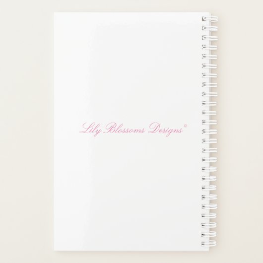 Kleine (14 cm x 21,6 cm) Blume Planer (Rückseite)