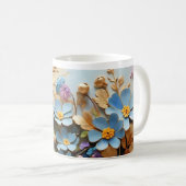 Kleine 3D-Blume mit Golden Kontur Tasse (VorderseiteRechts)