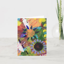 Kleine, 4" x 5,6" Kleine Notizkarte Abstrakte Blum