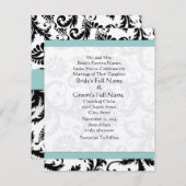Kleine 4x5 Black Damask Wirbel Hochzeit Einladung (Vorne/Hinten)