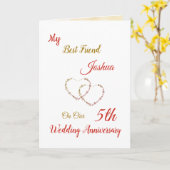 Kleine 5. Jubiläumsgrusskarte Karte (Gelbe Blume)