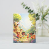 Kleine Abenteurer - Kinder wandern Postkarte (Stehend Vorderseite)