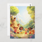 Kleine Abenteurer - Kinder wandern Postkarte (Vorne/Hinten)