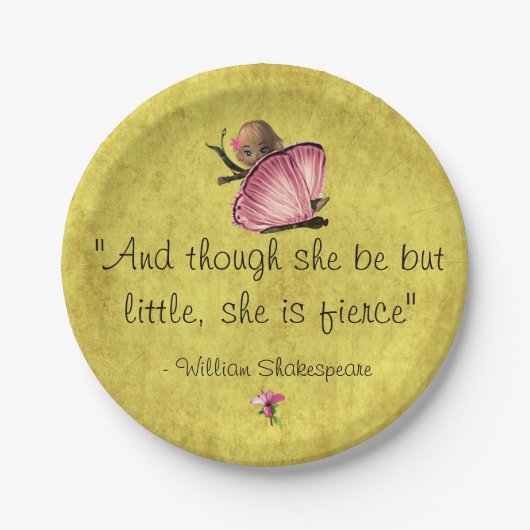 Kleine, aber erste Zitate Fairy Butterfly Papierpl Pappteller (Vorderseite)