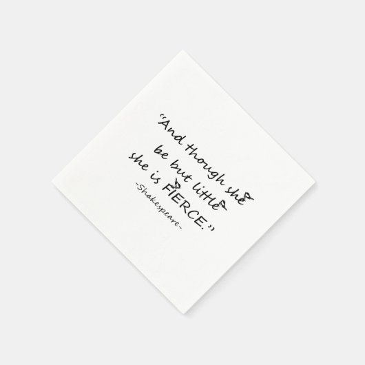 Kleine, aber fierce Shakespeare Zitat kleine Vögel Serviette (Ecke)