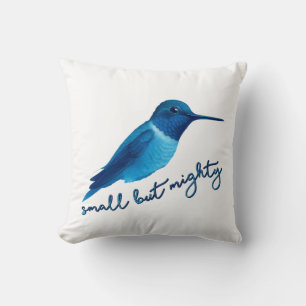 Kleine, aber mächtige Blaue Hummingvogel Kunst Kissen