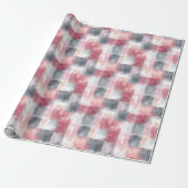 Kleine Abstrakte Gingham Pink und Grau Geschenkpapier (Ungerollt)